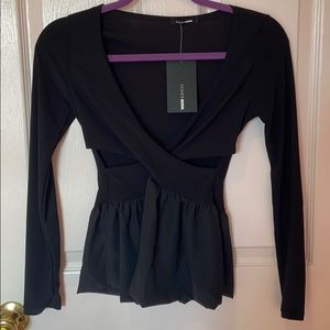 Fashion Nova Long sleeve top with side cut outs